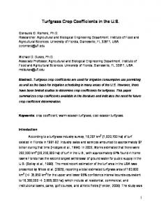 Turfgrass Crop Coefficients in the US - NRCS Irrigation ToolBox