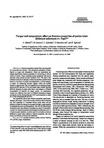 Turgor and temperature effect on fracture properties of potato tuber ...