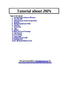 Tutorial about JSPs