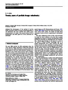 Twenty years of particle image velocimetry | SpringerLink