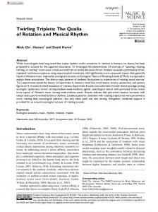 Twirling Triplets: The Qualia of Rotation and Musical ... - SAGE Journals