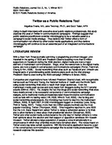 Twitter as a Public Relations Tool - Public Relations Journal