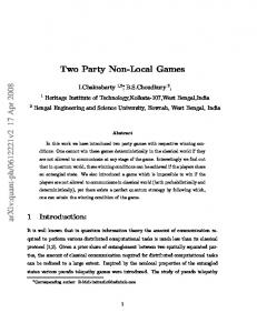 Two Party Non-Local Games