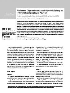 Two Patients Diagnosed with Juvenile Myoclonic Epilepsy by First ...