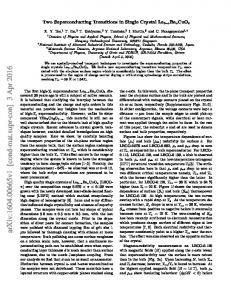 Two Superconducting Transitions in Single Crystal La $ _ {2-x} $ Ba ...