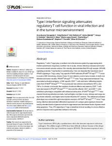 Type I interferon signaling attenuates regulatory T cell