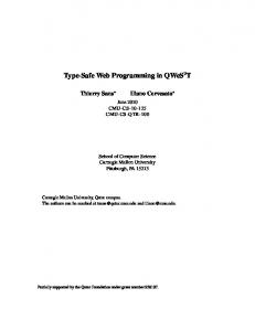 Type-Safe Web Programming in QWeS2T - scs technical report ...