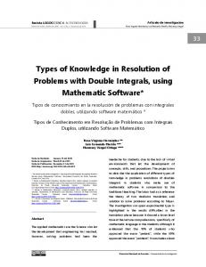 Types of Knowledge in Resolution of Problems with Double Integrals