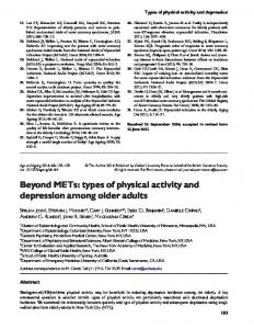 types of physical activity and depression among ... - Oxford Journals