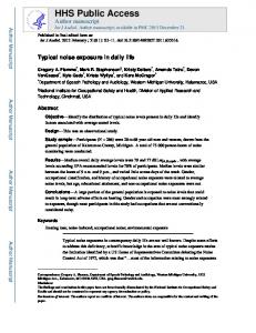 Typical noise exposure in daily life