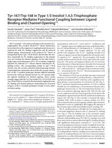 Tyr-167/Trp-168 in Type 1/3 Inositol 1,4,5-Trisphosphate Receptor ...