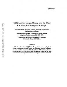 U (1) Lattice Gauge theory and its Dual