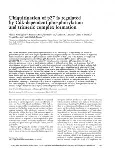 Ubiquitination of p27 is regulated by Cdk