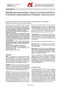 UGT1A1 gene polymorphism - Baishideng Publishing Group