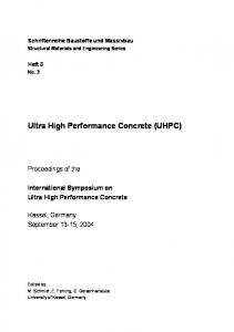 Ultra High Performance Concrete (UHPC)