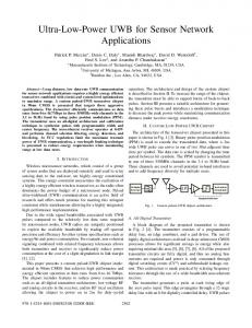 Ultra-Low-Power UWB for Sensor Network Applications - IEEE Xplore