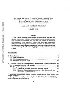 Ultra-Weak Time Operators of Schroedinger Operators