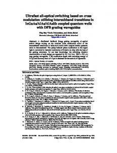 Ultrafast all-optical switching based on cross ... - OSA Publishing