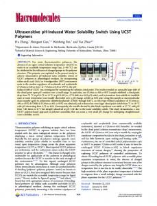 Ultrasensitive pH-Induced Water Solubility Switch ... - ACS Publications