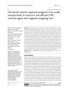 Ultrasmall cationic superparamagnetic iron oxide nanoparticles as ...