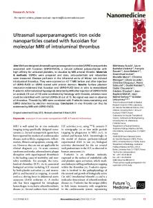 Ultrasmall superparamagnetic iron oxide nanoparticles coated with ...