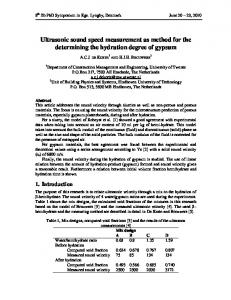 Ultrasonic sound speed measurement as method for ... - Jos Brouwers