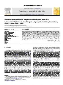 Ultrasonic spray deposition for production of organic solar cells ...