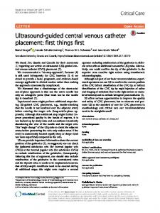 Ultrasound-guided central venous catheter placement - Critical Care