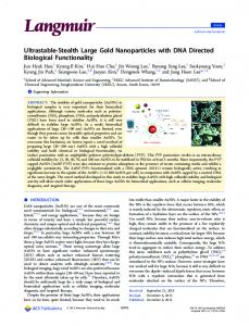 Ultrastable-Stealth Large Gold Nanoparticles with ... - ACS Publications