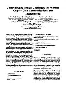 Ultrawideband Design Challenges for Wireless Chip-to-Chip - CiteSeerX