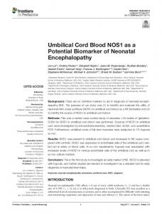 Umbilical Cord Blood NOS1 as a Potential ... - Semantic Scholar