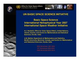 UN BASIC SPACE SCIENCE INITIATIVE Basic Space ...