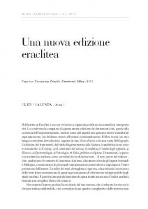 Una nuova edizione eraclitea - Peitho