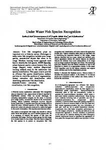 Under Water Fish Species Recognition