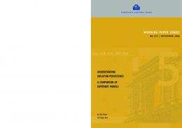Understanding inflation persistence: a ... - European Central Bank