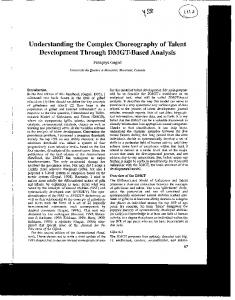Understanding the Complex Choreography of Talent Development ...