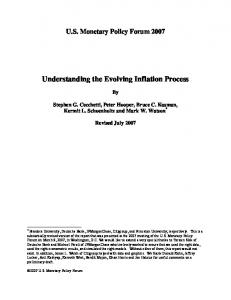 Understanding the Evolving Inflation Process - Chicago Booth