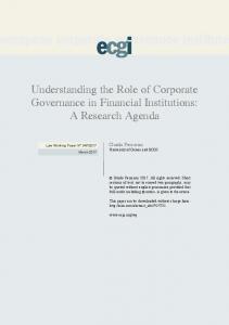 Understanding the Role of Corporate Governance in ... - SSRN papers