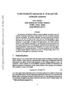 Underthreshold resonances in three-particle molecular systems