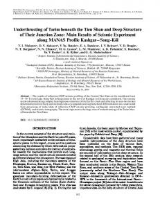 Underthrusting of Tarim beneath the Tien Shan and ... - Springer Link