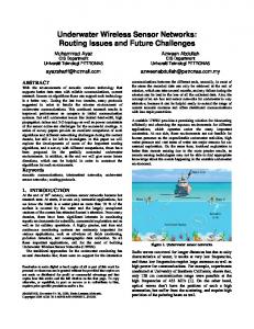 Underwater Wireless Sensor Networks: