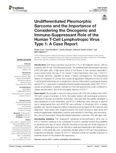 Undifferentiated Pleomorphic Sarcoma and the ... - Semantic Scholar