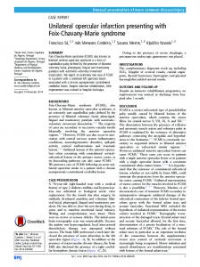 Unilateral opercular infarction presenting with ... - BMJ Case Reports