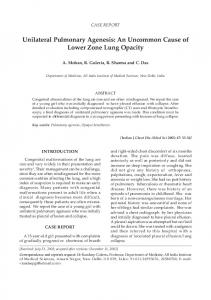 Unilateral Pulmonary Agenesis - medIND