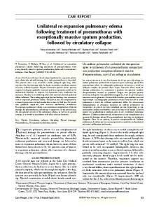 Unilateral re-expansion pulmonary edema following ...