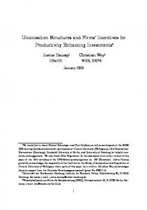 Unionisation Structures and Firms' Incentives for Productivity ...