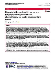 Uniportal video-assisted thoracoscopic surgery following neoadjuvant