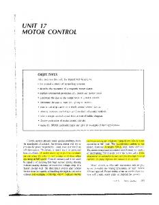 UNIT 17 MOTOR CONTROL