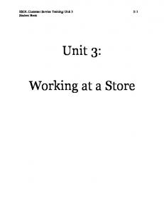 Unit 3: Working at a Store