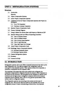 Unit 5: Refrigeration Systems
